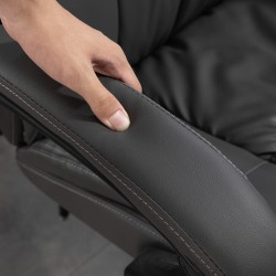 Työtuoli hierontatoiminnolla ja jalkatuella, keinonahkaa, säädettävä, 68,5x68,5x113–121 cm, tummanharmaa