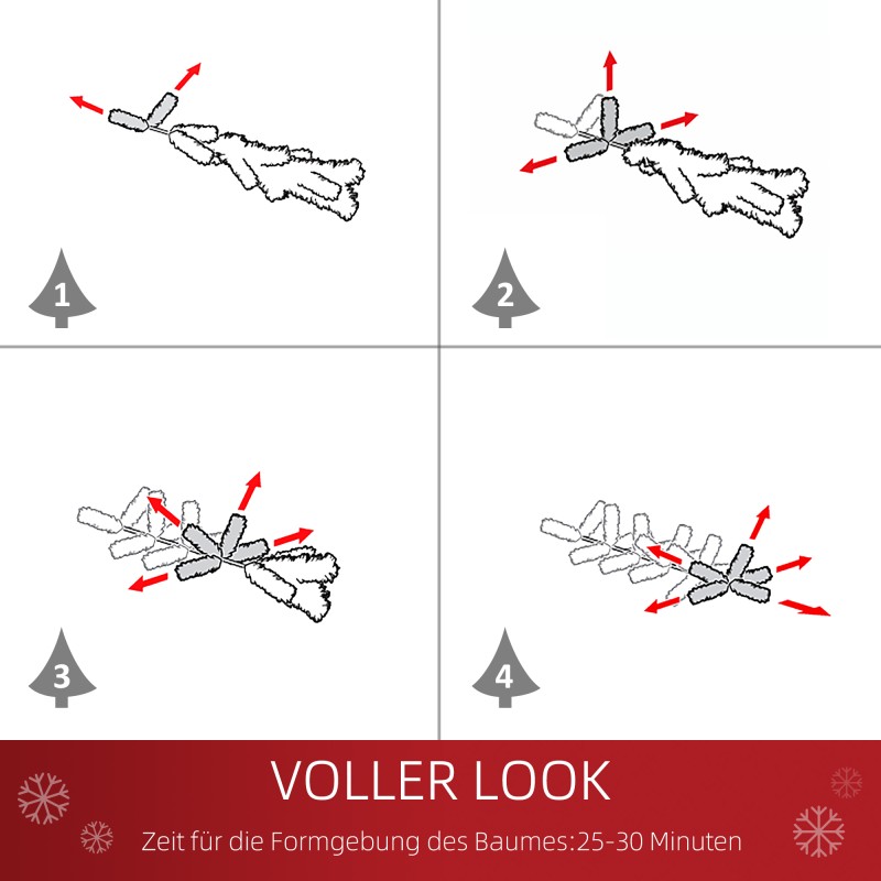 Tekokuusi 180 cm sisäkäyttöön, 748 oksankärkeä, 3 neulastyyppiä, vihreä, metallijalka