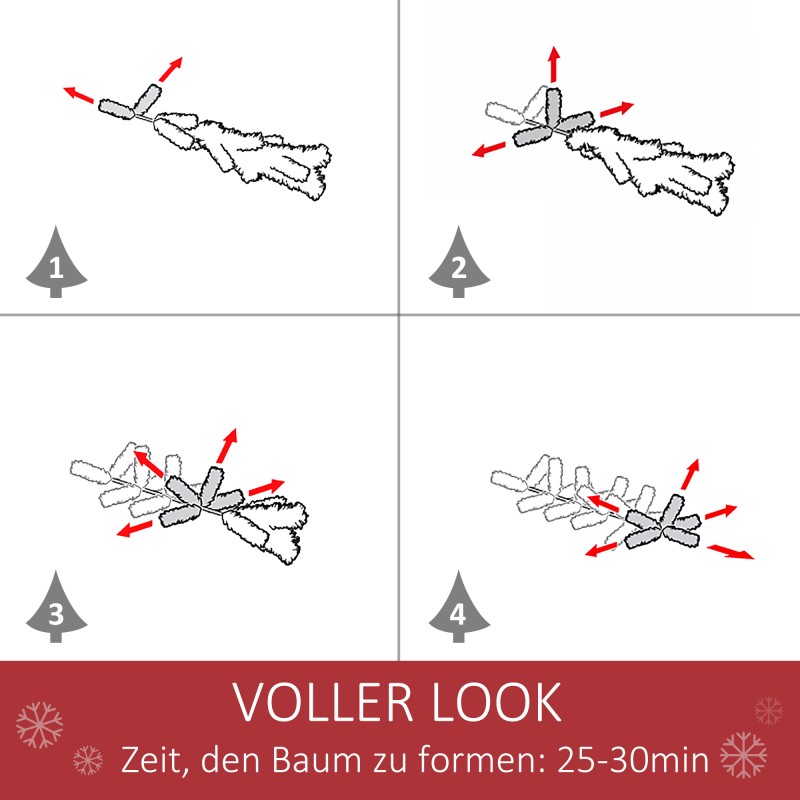 Keinotekoinen joulukuusi sisäkäyttöön 180 cm, 724 oksankärkeä, vihreä, metallijalka