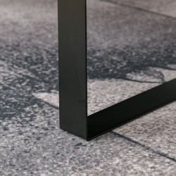 Sohvapöytä laatikolla ja avohyllyllä, lastulevy ja metallirunko, 110 x 60 x 40 cm, tummanharmaa