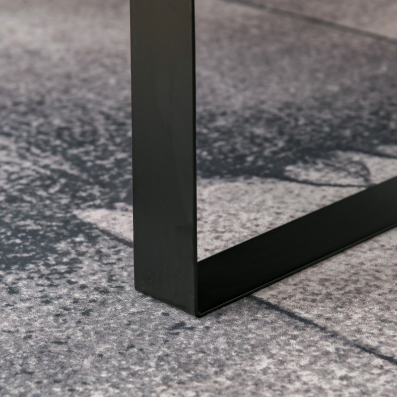 Sohvapöytä laatikolla ja avohyllyllä, lastulevy ja metallirunko, 110 x 60 x 40 cm, tummanharmaa