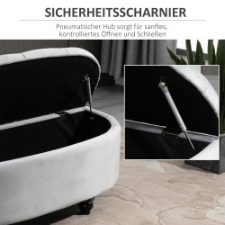 Säilytyspenkki olohuoneeseen ja makuuhuoneeseen, samettimainen verhoilu, puujalat, 120 x 46 x 42 cm, harmaa