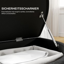 Säilytysrahi penkki soft-close kannella, samettipintainen velour, 120 x 46 x 42 cm, tummanharmaa