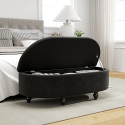 Säilytysrahi penkki soft-close kannella, samettipintainen velour, 120 x 46 x 42 cm, tummanharmaa