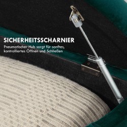 Säilytyspenkki samettimainen velour, pehmustettu istuin ja soft-close kansi 120 x 46 x 42 cm, tummanvihreä