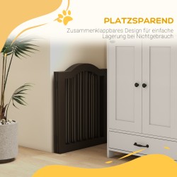 Koiraportti 3-paneelinen taittuva massiivipuu ja MDF 154,5 x 29,5 x 61 cm kahvinruskea