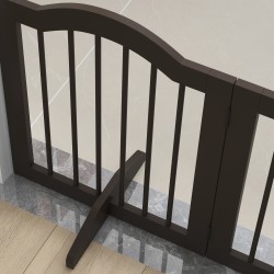 Koiraportti 3-paneelinen taittuva massiivipuu ja MDF 154,5 x 29,5 x 61 cm kahvinruskea