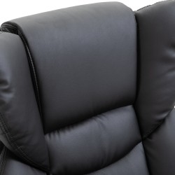 Hierova lepotuoli jalkarahilla, keinonahka, kallistuva 145°, 79 x 82 x 101 cm, musta