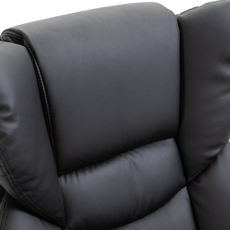 Hierova lepotuoli jalkarahilla, keinonahka, kallistuva 145°, 79 x 82 x 101 cm, musta