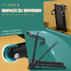 Sähköinen juoksumatto kotikäyttöön, taitettava, 0,8–10 km/h, 500 W, LCD-näyttö, 123 x 62 x 117 cm, musta