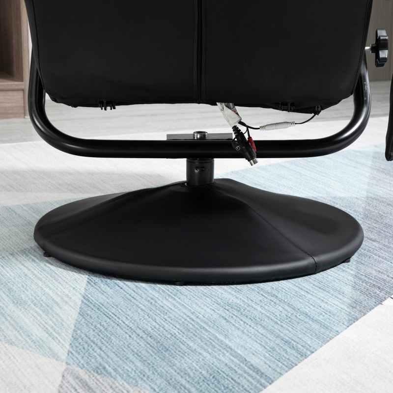 Hierova lepotuoli ja jalkarahi, keinonahka, sähköinen hieronta ja kallistus, musta