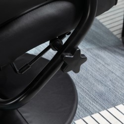 Hierova lepotuoli ja jalkarahi, keinonahka, sähköinen hieronta ja kallistus, musta