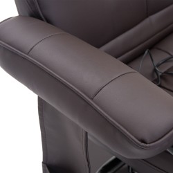 Hierontatuoli jalkarahilla, keinonahkaa, 10 värisevää pistettä, ruskea