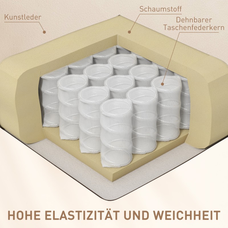 Sähkökäyttöinen hierova lepotuoli ja keinutuoli keinonahkaa 84 x 92 x 109 cm cremevalkoinen