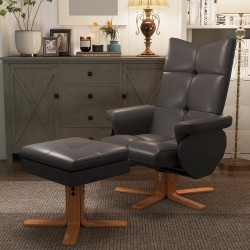 Hierova lepotuoli säilytysjalkarahilla, keinonahka, 80 x 86 x 99 cm, ruskea