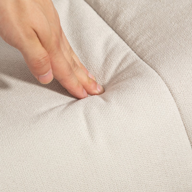 Hierontatoiminnolla varustettu lepotuoli ja jalkarahi, polyesteri, 80 x 86 x 99 cm, kermanvalkoinen