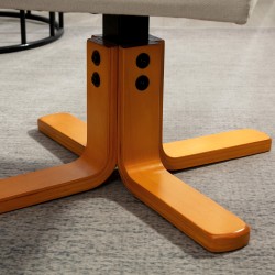 Hierontatoiminnolla varustettu lepotuoli ja jalkarahi, polyesteri, 80 x 86 x 99 cm, kermanvalkoinen