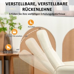 Hierontatuoli rahilla, keinonahka, 10 värinäpistettä, 76 x 81 x 105 cm, kermanvalkoinen