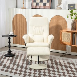 Hierontatuoli rahilla, keinonahka, 10 värinäpistettä, 76 x 81 x 105 cm, kermanvalkoinen