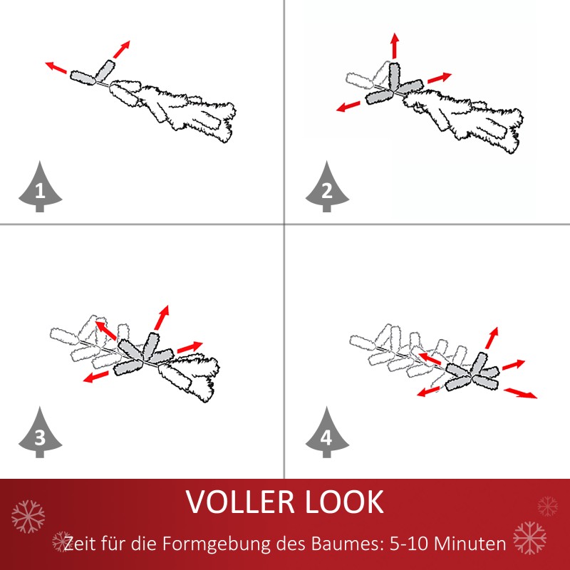 Tekokuusi lumiefektillä 60 cm, 67 oksaa, sementtipohja, vihreä-valkoinen, sisäkäyttöön