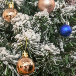 Tekokuusi lumiefektillä 60 cm, 67 oksaa, sementtipohja, vihreä-valkoinen, sisäkäyttöön