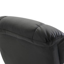 Hierontatuoli jalkarahilla, keinonahkaa, 10 värinäpistettä, kallistuva selkänoja 145°, musta
