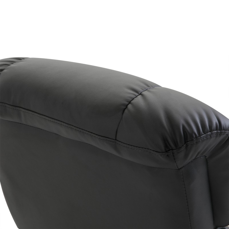 Hierontatuoli jalkarahilla, keinonahkaa, 10 värinäpistettä, kallistuva selkänoja 145°, musta