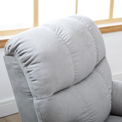 Hierova lepotuoli ylösnousuavustimella ja USB-liitännällä, samettipintainen, harmaa