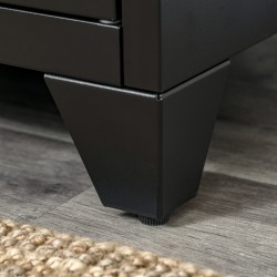 Metallinen yöpöytä olohuoneeseen ja makuuhuoneeseen, säädettävä hylly, kaappi, musta, 40 x 40 x 50 cm