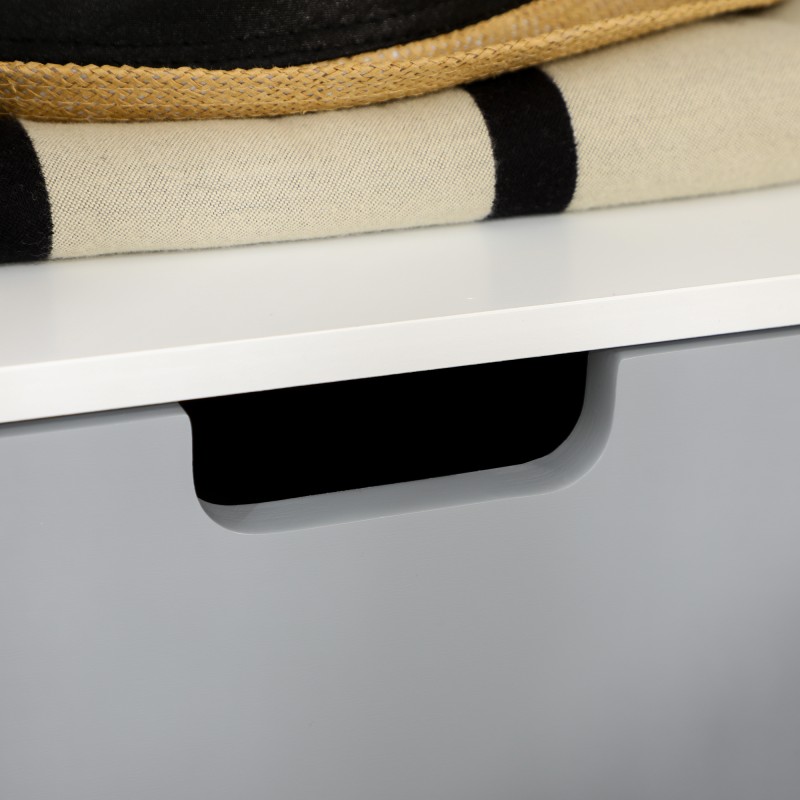 Yöpöytä skandinaavinen, massiivipuu ja MDF, laatikko ja avohylly, 40 x 38 x 58 cm, valkoinen