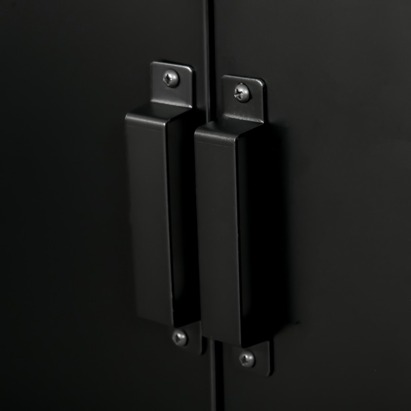 Metallinen säilytyskaappi toimistoon 75 x 33 x 110 cm, 2 säädettävää hyllyä, musta