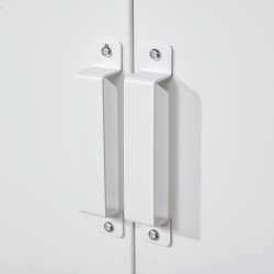 Metallinen säilytyskaappi lamelliovilla 75 x 33 x 110 cm valkoinen