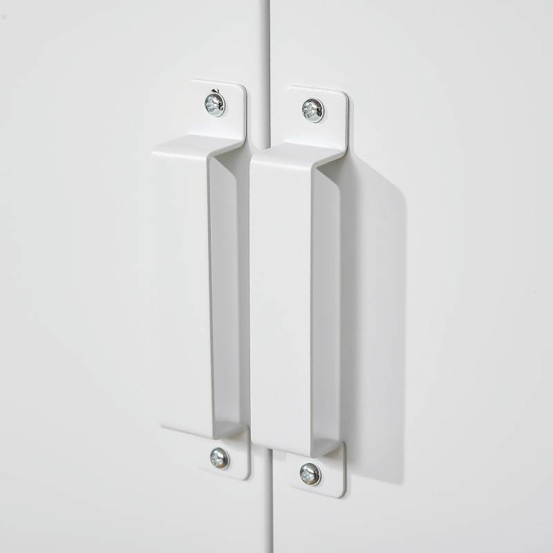 Metallinen säilytyskaappi lamelliovilla 75 x 33 x 110 cm valkoinen