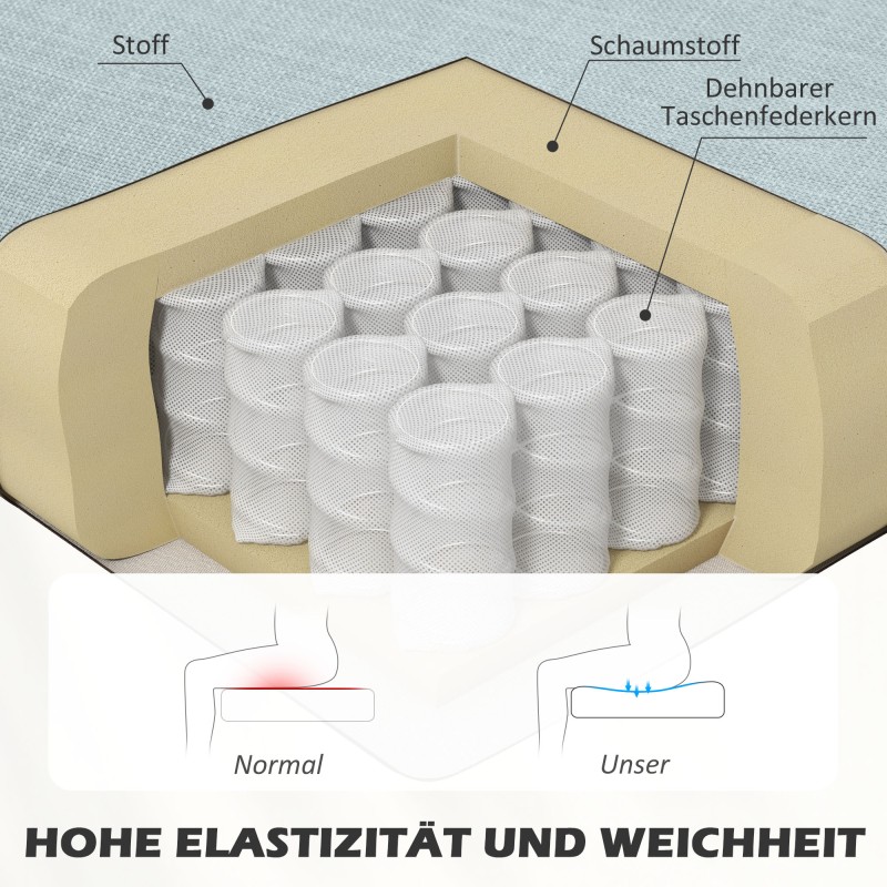 2-istuttava sohva olohuoneeseen, puurunko ja polyesteriverhoilu, 117 x 56,5 x 77 cm, vaaleanvihreä