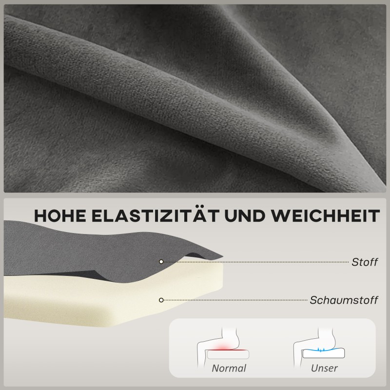 Kaksipaikkainen sohva retrodesign, puurunko ja puujalat, 117 x 56,5 x 77 cm, tummanharmaa