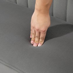 Kaksipaikkainen sohva retrodesign, puurunko ja puujalat, 117 x 56,5 x 77 cm, tummanharmaa