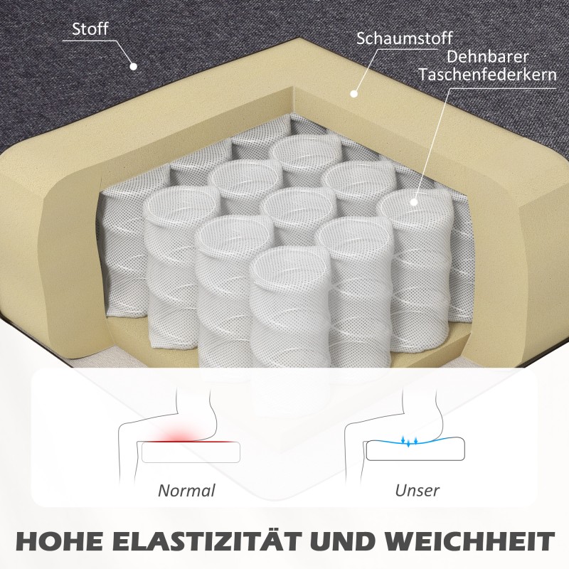 2-istuttava sohva, puurunko ja pehmeä verhoilu, 117 x 56,5 x 77 cm, tummanharmaa