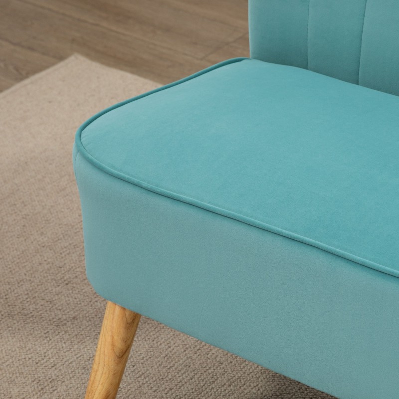 2-istuttava retrosohva, puurunko, 117 x 56,5 x 77 cm, vihreä