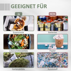 Pyörivä kompostori puutarhaan, 2 lokeroa, teräs ja PP-muovi, 160 l, 71 x 65 x 96 cm, harmaa/vihreä/musta