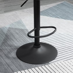 Baarituoli 2 kpl, säädettävä ja kääntyvä, samettimainen verhoilu, selkänojalla, teräsjalka, tummanharmaa