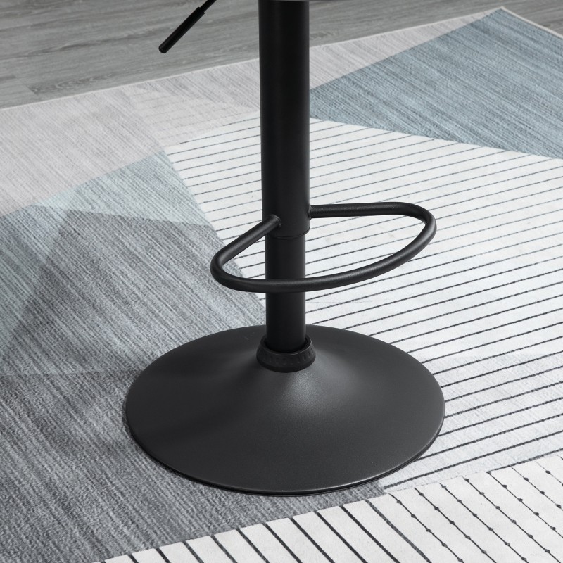 Baarituoli 2 kpl, säädettävä ja kääntyvä, samettimainen verhoilu, selkänojalla, teräsjalka, tummanharmaa