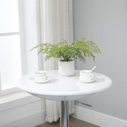 Säädettävä pyöreä baaripöytä, metalli/ABS, Ø61 x 76–97 cm, valkoinen