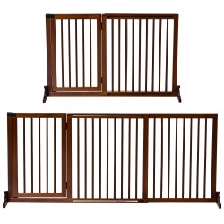 Koiraportti vapaasti seisova puinen koiraveräjä ovella 113 166 x 71 cm ruskea