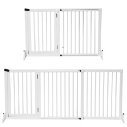 Koiraportti vapaasti seisova mäntyä säädettävä 113 166 x 36 x 71 cm valkoinen