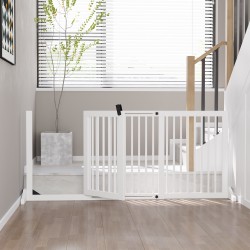 Koiraportti vapaasti seisova mäntyä säädettävä 113–166 x 36 x 71 cm valkoinen