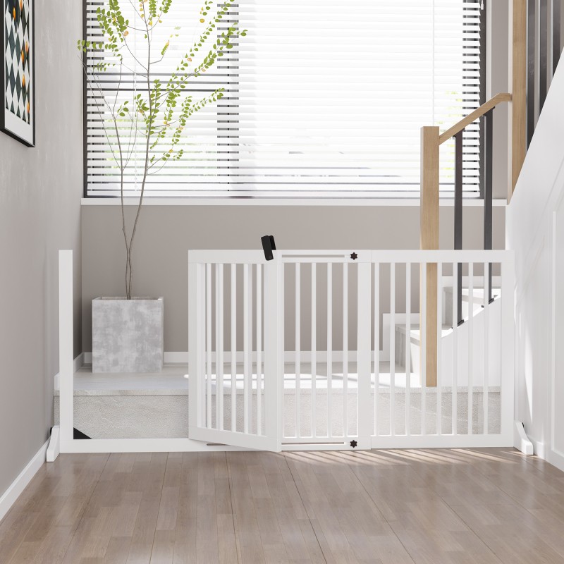 Koiraportti vapaasti seisova mäntyä säädettävä 113–166 x 36 x 71 cm valkoinen