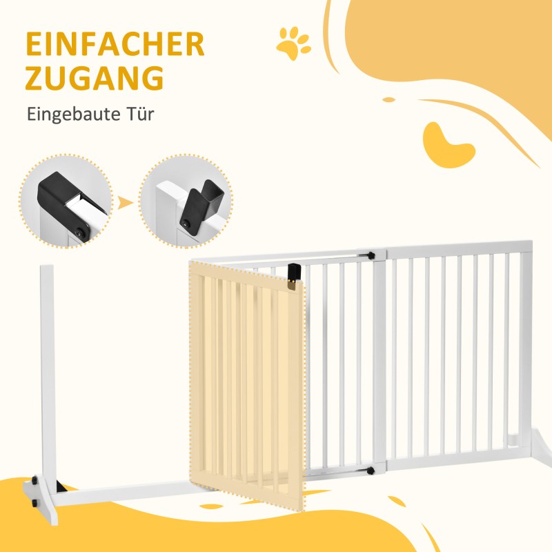 Koiraportti vapaasti seisova mäntyä säädettävä 113–166 x 36 x 71 cm valkoinen