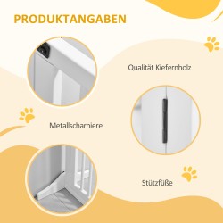 Koiraportti vapaasti seisova mäntyä säädettävä 113–166 x 36 x 71 cm valkoinen