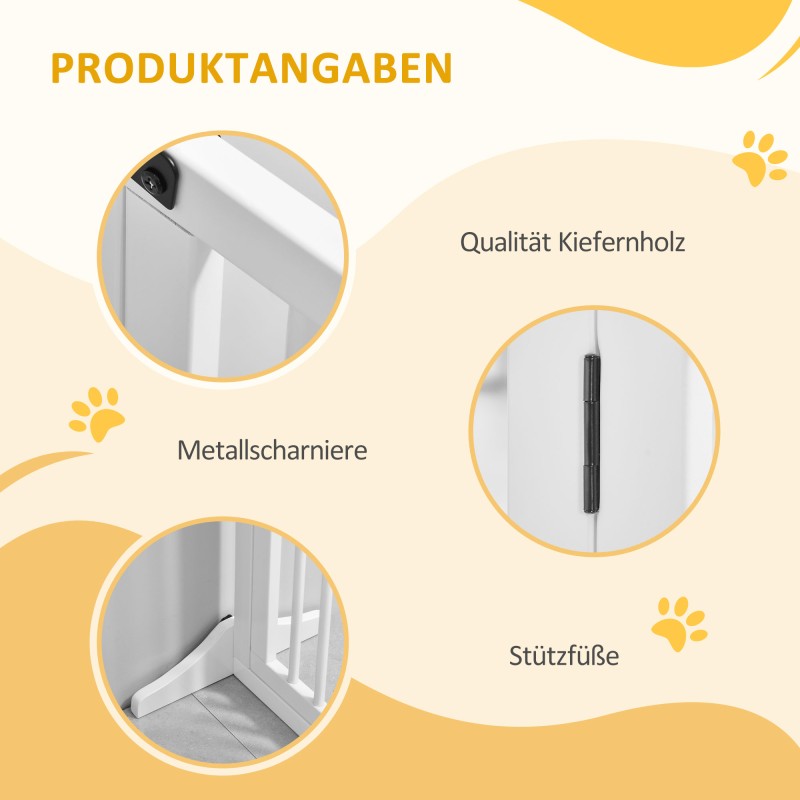 Koiraportti vapaasti seisova mäntyä säädettävä 113–166 x 36 x 71 cm valkoinen