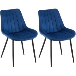 Tyylikkäät samettituolit ruokailutilaan - 2 kpl pehmustetut mustat tuolit